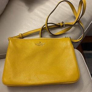Kate Spade yellow pebbled leather crossbody